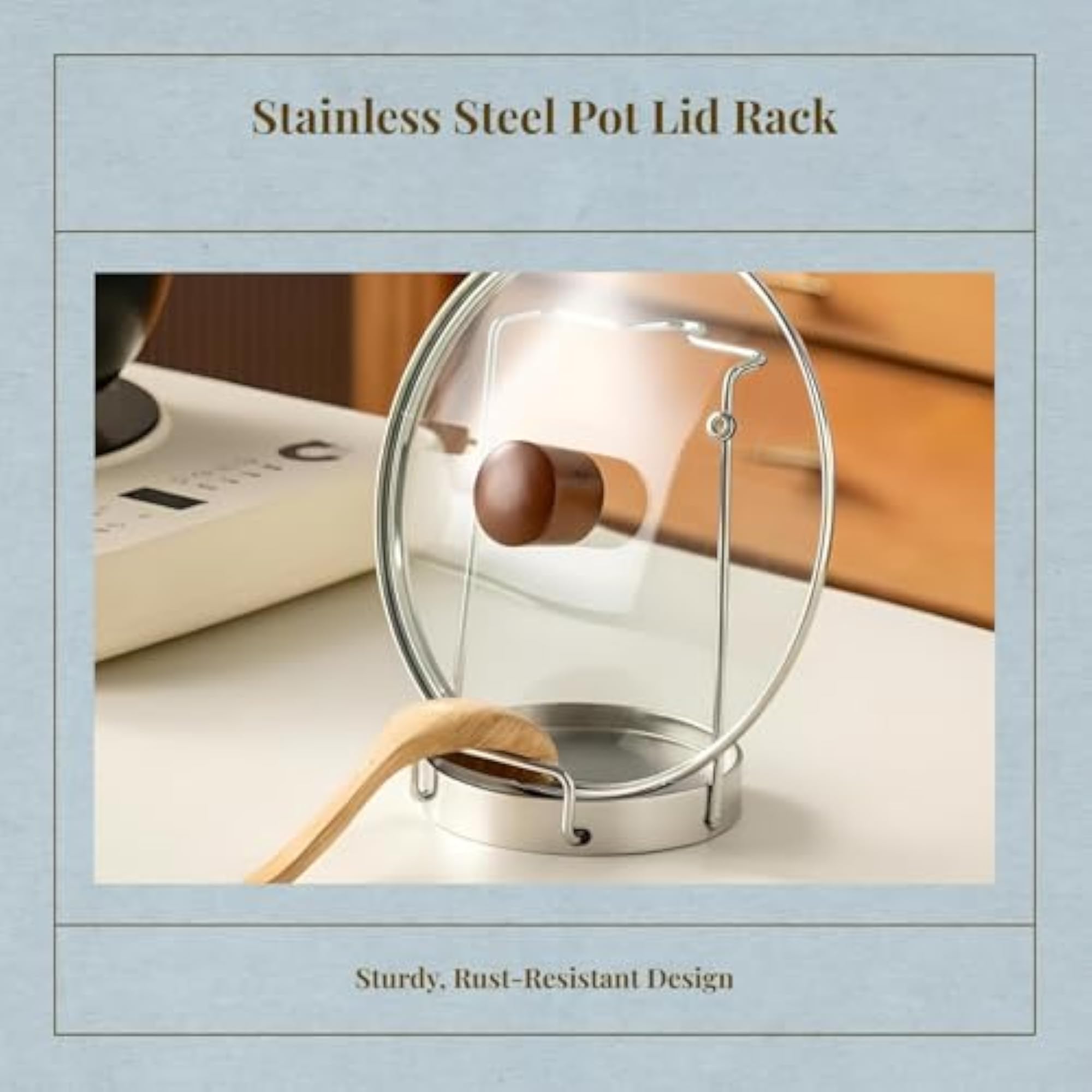 Stainless Steel Pot Lid Holder, Kitchen Organizer Rack